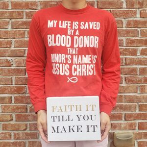 Funny Jesus Blood Donor Red Longsleeve
